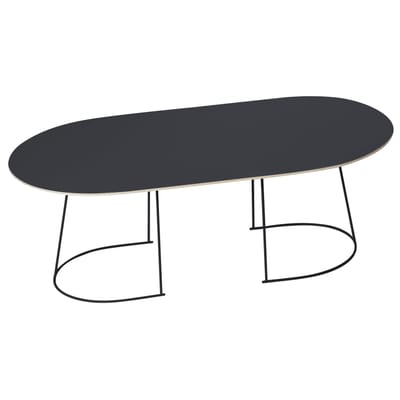 Table basse Airy métal bois noir / Large - 120 x 65 cm - Muuto