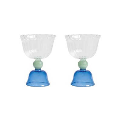 & klevering - verre à vin tulip en couleur bleu 9 x 12 cm made in design