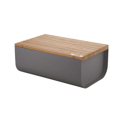 Boîte à pain Mattina métal bois gris / bambou - 34 x 21 cm - Alessi
