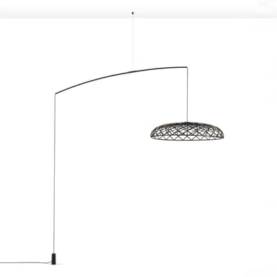 Lampadaire Skynest Motion LED tissu gris / Ø 90,4 cm - Tissu polyester récyclé - Flos