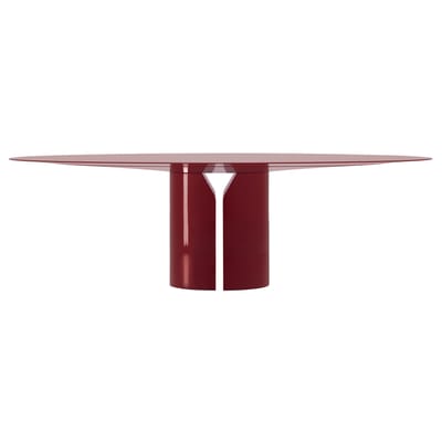 Table ovale NVL bois rouge / 250 x 130 cm - By Jean Nouvel - MDF Italia