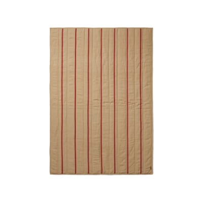 ferm living - couverture grand en tissu, lin,plumes couleur marron 170 x 120 2 cm made in design