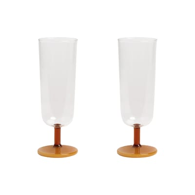 & klevering - flûte à champagne mingle en verre couleur orange 6.5 x 17.5 cm made in design