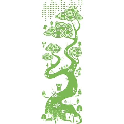 Sticker Flora and Fauna 1 Green plastique papier vert - Domestic