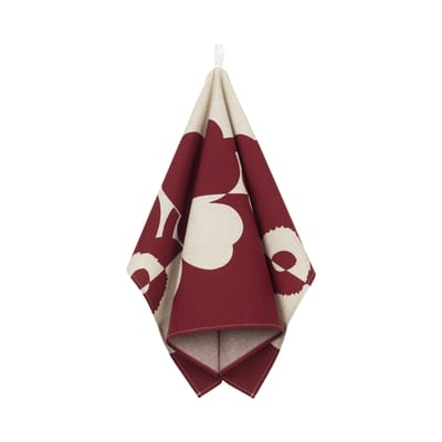 marimekko - torchon torchons en tissu, lin couleur rouge 14.42 x cm designer maija isola made in design