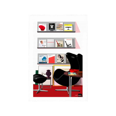 Affiche Paulo Mariotti - IDEAT 09 Intérieur avec Egg Chair papier multicolore / 38 x 56 cm - Image R
