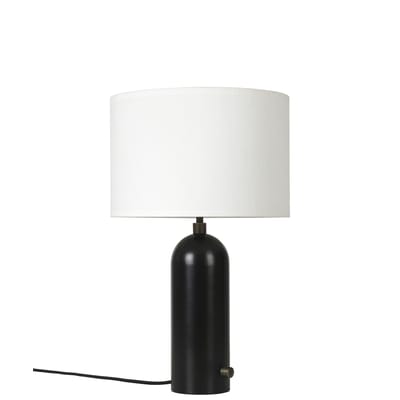 Lampe de table Gravity Small métal tissu blanc noir / Ø 30 x H 49 cm - Gubi