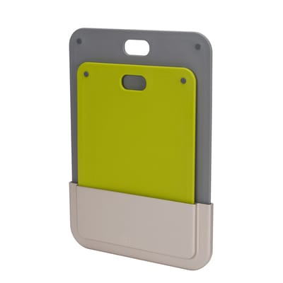 joseph - planche à découper doorstore en plastique, polypropylène couleur gris 24 x 16.13 34 cm made in design