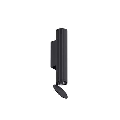 Applique Flauta Riga INDOOR métal noir / LED - H 22,5 cm - Rayures verticales - Flos