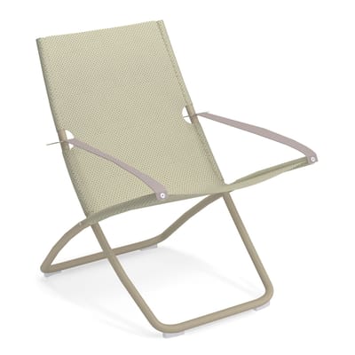 Chaise longue pliable inclinable Snooze métal beige / 2 positions - Emu