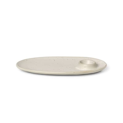 ferm living - assiette flow en céramique, porcelaine émaillée couleur blanc 14.42 x 2.2 cm made in design