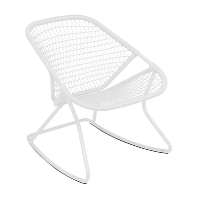 Rocking chair Sixties plastique blanc / Assise souple plastique tressé - Fermob