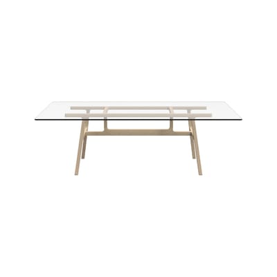 Table rectangulaire Bottegga verre bois naturel / 220 x 100 cm - 6 personnes - Kristalia