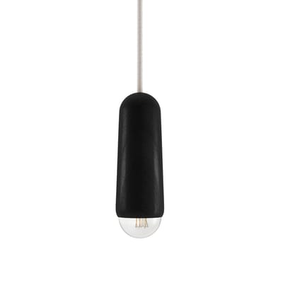 hartô - suspension luce noir 19.83 x 19 cm designer mickael  koska bois, chêne massif teinté
