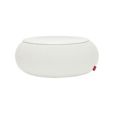 Table basse Dumpty tissu blanc gonflable / Ø 87,5 x H 35 cm - Fatboy