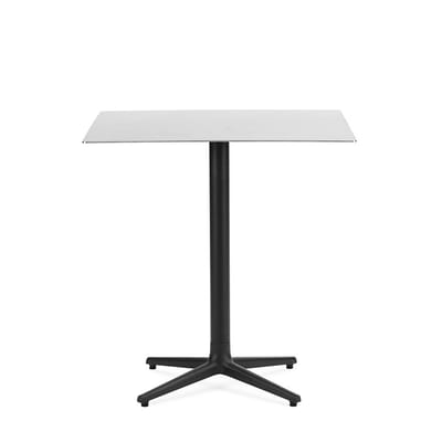 Table carrée Allez 4L OUTDOOR gris argent métal / 70 x 70 cm - Acier - Normann Copenhagen