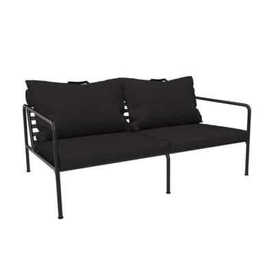 Canapé de jardin 2 places Avon métal tissu noir / L 159 cm - Houe