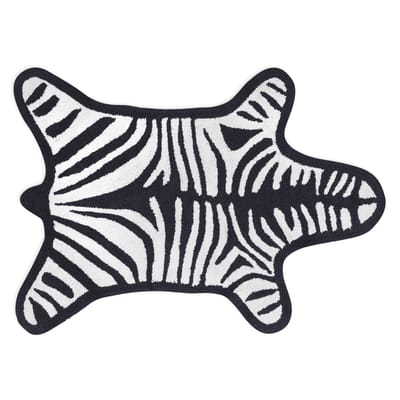 jonathan adler - tapis de bain zebra en tissu, coton couleur noir 112 x 79 26.21 cm designer made in design