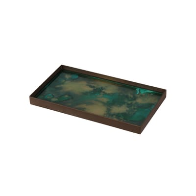 ethnicraft - plateau plateaux en verre, verre sérigraphié couleur vert 20.8 x 3 cm designer dawn sweitzer made in design