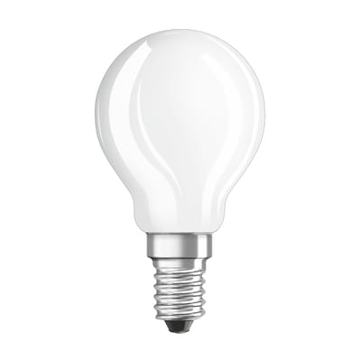 Ampoule LED E14 verre blanc / Sphérique dépolie - 3W=25W (2700K, blanc chaud) - Osram