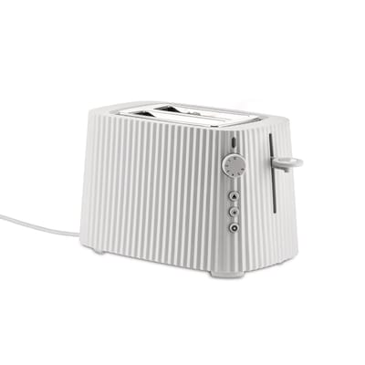 Alessi White - Toaster Plissé Uk - - Thermoplastic Resin - Designer Michele De Lucchi Small
