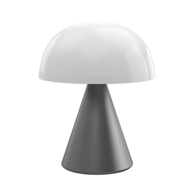 Lampe extérieur sans fil rechargeable Mina Large LED métal plastique gris / H 17 cm - Lumière coloré