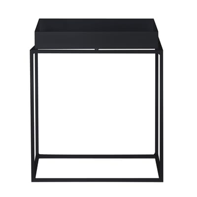 Table basse Tray métal noir / H 40 cm - 40 x 40 cm / Carré - Hay