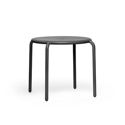 Table ronde Toní Bistreau métal noir / Ø 80 cm - Trou pour parasol + bougeoir amovible - Fatboy