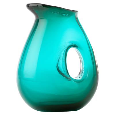 pols potten - carafe jug en verre, verre soufflé bouche couleur vert 17 x 12 21 cm designer studio made in design