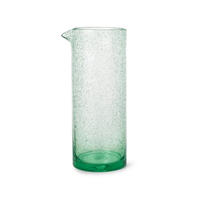 ferm living - carafe oli en verre, verre recyclé soufflé bouche couleur vert 19.31 x 22.5 cm made in design