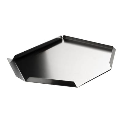 serafino zani - plateau un attimo en métal, acier inoxydable couleur métal 38 x 34 3 cm designer konstantin grcic made in design