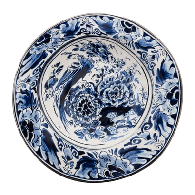 diesel living with seletti - assiette creuse classic on acid en céramique, porcelaine fine couleur bleu 25.7 x 4.8 cm designer creative team made in design