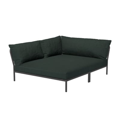 Canapé de jardin modulable Level 2 Cozy tissu vert / Dossier extra moelleux & assise profonde - Angl
