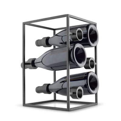 eva solo - porte-bouteilles vin en métal, acier inoxydable couleur noir 28.85 x 33 cm designer the tools made in design