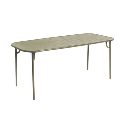 Table rectangulaire Week-End métal vert / 180 x 85 cm - Aluminium - Petite Friture