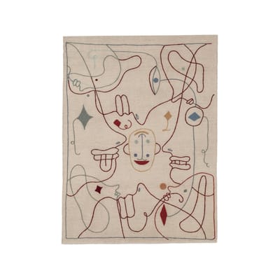 Tapis Silhouette multicolore beige / By Jaime Hayon - 120 x 150 cm / Laine - Nanimarquina