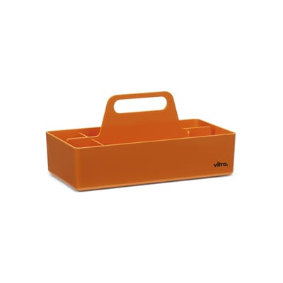 vitra - bac de rangement toolbox en plastique, abs recyclé couleur orange 28.36 x 15.6 cm designer arik levy made in design