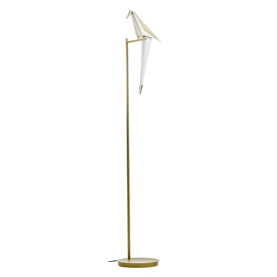 Lampadaire Perch Light LED plastique blanc or métal / Oiseau mobile - H 164 cm - Moooi