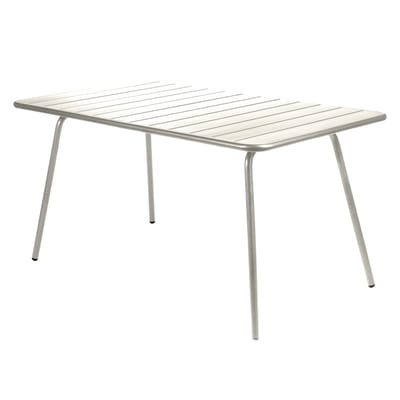 Table rectangulaire Luxembourg métal gris / 6 personnes - 143 x 80 cm - Aluminium - Fermob