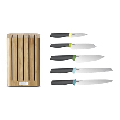 joseph - couteau de cuisine couteaux en bois, acier inoxydable japonais couleur bois naturel 14.9 x 24.99 35.5 cm made in design