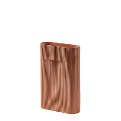 Vase Ridge Medium céramique marron / H 35 cm - Terre cuite - Muuto