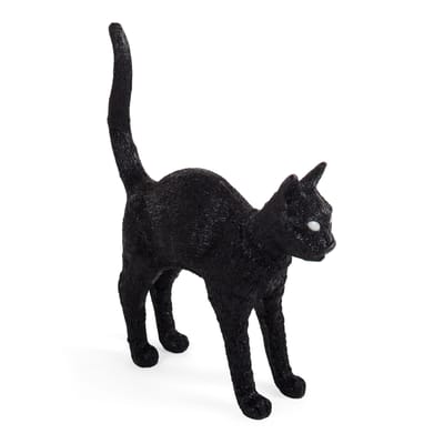 Lampe sans fil rechargeable Jobby the Cat plastique noir / L 46 x H 52 cm - Seletti