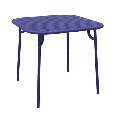 Table carrée Week-end métal bleu / 85 x 85 cm - Aluminium - Petite Friture