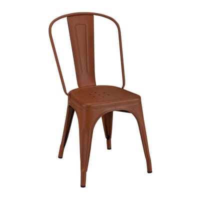 Chaise empilable A Outdoor métal marron cuivre / Inox Couleur - Pour l'extérieur - Tolix