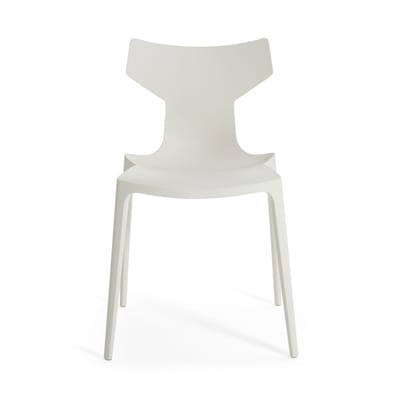 Chaise empilable Re-Chair plastique blanc / Matériau recyclé - Antonio Citterio, 2022 - Kartell