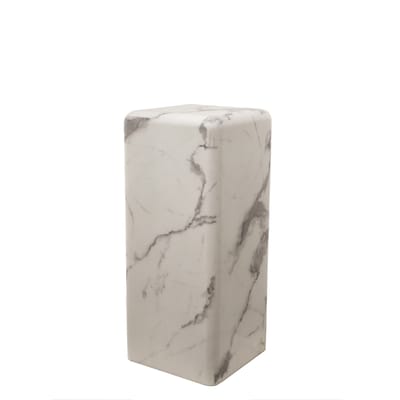 Table d'appoint Marble look Medium matériau composite blanc / H 76 cm - Effet marbre - Pols Potten
