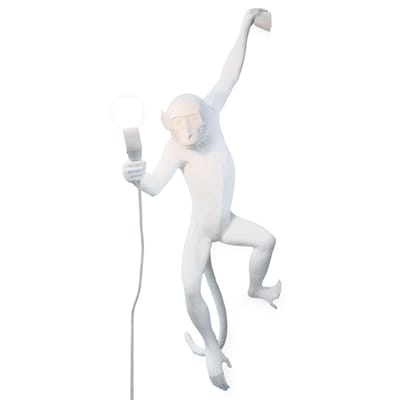 Applique avec prise Monkey Hanging plastique blanc / Indoor - H 76,5 cm - Seletti