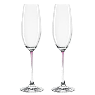 leonardo - flûte à champagne la perla en verre, verre teqton® couleur transparent 12.16 x 27 cm made in design