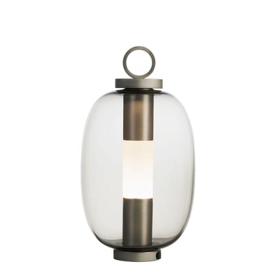 Lampe extérieur sans fil rechargeable Lucerna LED verre gris - Ethimo