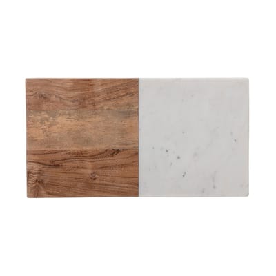 Planche à découper Gya pierre blanc bois naturel / 38 x 20,5 cm - Bois & marbre - Bloomingville